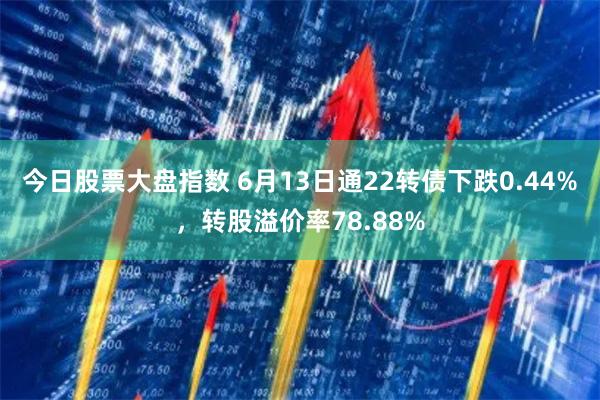 今日股票大盘指数 6月13日通22转债下跌0.44%，转股溢价率78.88%