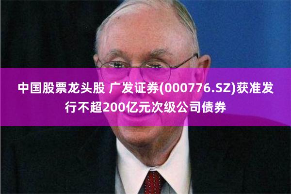 中国股票龙头股 广发证券(000776.SZ)获准发行不超200亿元次级公司债券